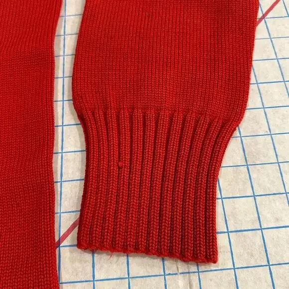 Vintage Imperial Cardigan Mens Size 38 1940s 1950s Made in USA Distressed Red - Picture 15 of 15